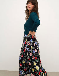 Safron Floral Emerald Skirt