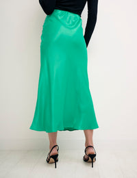 Green Mila Satin Slip Skirt