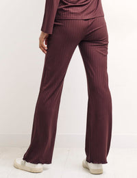 Brown Dallas Flared Rib Trouser