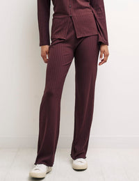 Brown Dallas Flared Rib Trouser