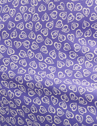 Blue Heart Print Midi Skirt