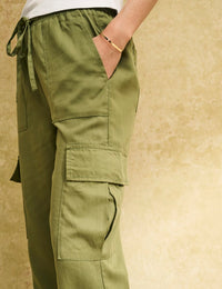 Khaki Green Cargo Utility Joggers