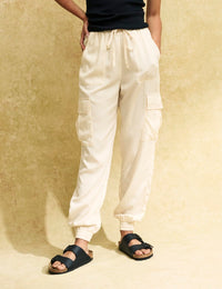 Cream Cargo Utility Joggers