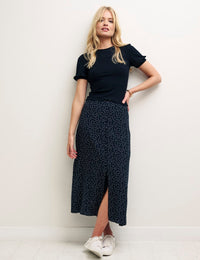 Black Spot Midi Skirt