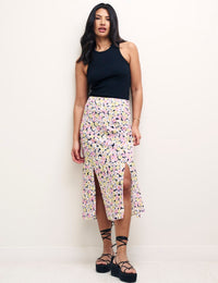 Daisy Floral Print Sara Midi Skirt