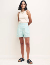 Blue Gingham Check Tyler Tailored Short