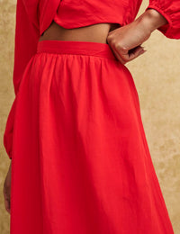 Red Bianca Midi Skirt