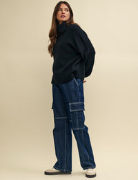 Dark Denim Cargo Jeans