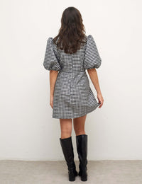 Emma Black Check Mini Dress
