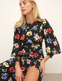 Safron Floral Ariana Midi Dress