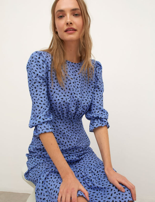 Hattie Fruit Blue Selena Midi Dress