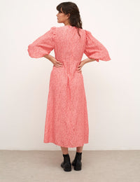 Saffy Squiggle Pink Ariana Midi Dress