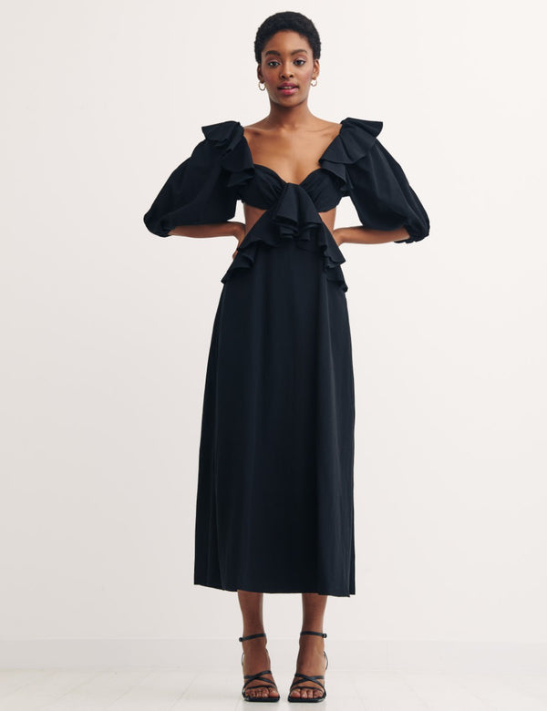 Black Dani Midi Dress