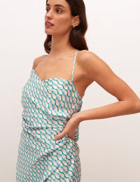 Multi Geo Print Kiki Slip Midi Dress