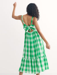 Green Check Eve Midi Dress