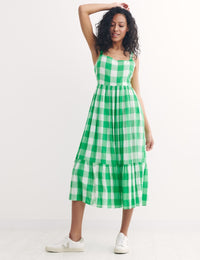 Green Check Eve Midi Dress