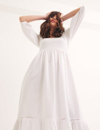 White Elsa Midi Dress