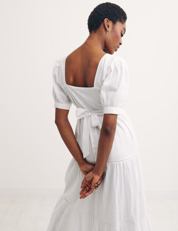 White Hannah Midi Dress