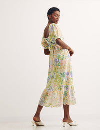 Multi Big Floral Isla Midi Dress