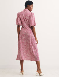 Pink Ditsy Floral Lorna Midi Dress