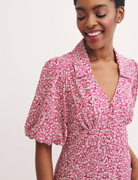 Pink Ditsy Floral Lorna Midi Dress