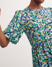 Multi Ditsy Floral Elsie Smock Midi Dress