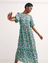 Multi Ditsy Floral Elsie Smock Midi Dress