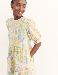 Multi Big Floral Rochelle Midi Dress