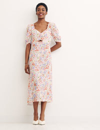 Multi Ditsy Floral Cut Out Rosie Midi Dress