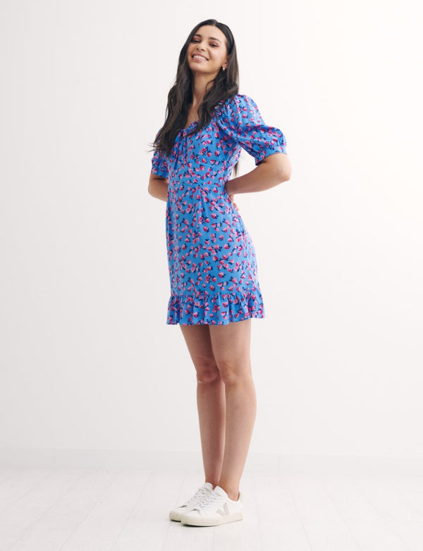 Blue Zoey Sweetheart Mini Dress
