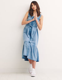 Blue Dew Strappy Midi Dress