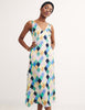 Multi Diamond Print Satin Helena Midi Dress