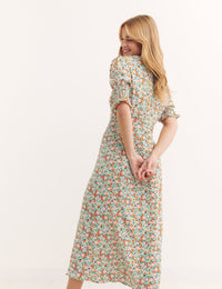 Multi Big Floral Luna Midi Dress