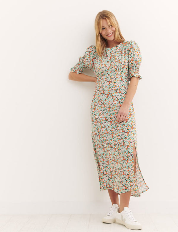 Multi Big Floral Luna Midi Dress