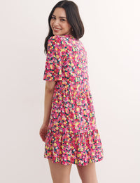 Pink Big Floral Clementine Mini Dress