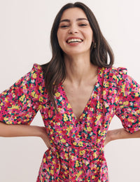 Pink Big Floral Clementine Mini Dress