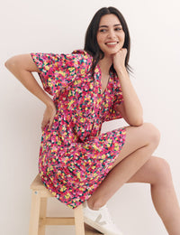 Pink Big Floral Clementine Mini Dress