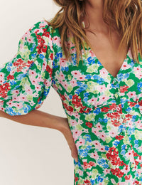 Green Ditsy Floral Lorna Midi Dress