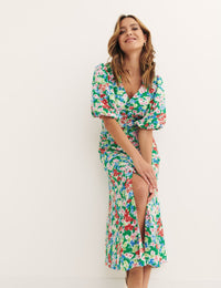 Green Ditsy Floral Lorna Midi Dress