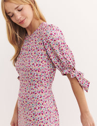 Red Ditsy Floral Esme Midi Dress