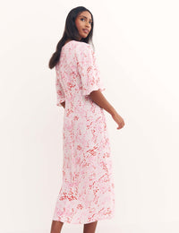 Pink Leopard Print Eva Midi Dress