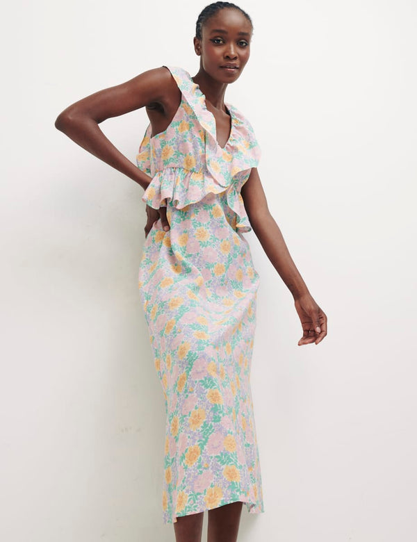 Multi Ditsy Floral Madeline Midi Dress