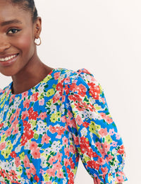 Ditsy Blue Floral Felicia Midi Dress