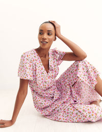 Evelyn Ditsy Purple Leanna Midi Dress