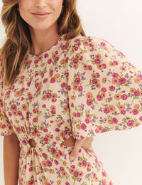 Joanna Floral Paris Midi Dress