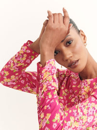 Pink Nicola Long Sleeve Mini Dress