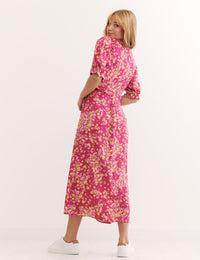 Kelsie Floral Pink Felicia Midi Dress