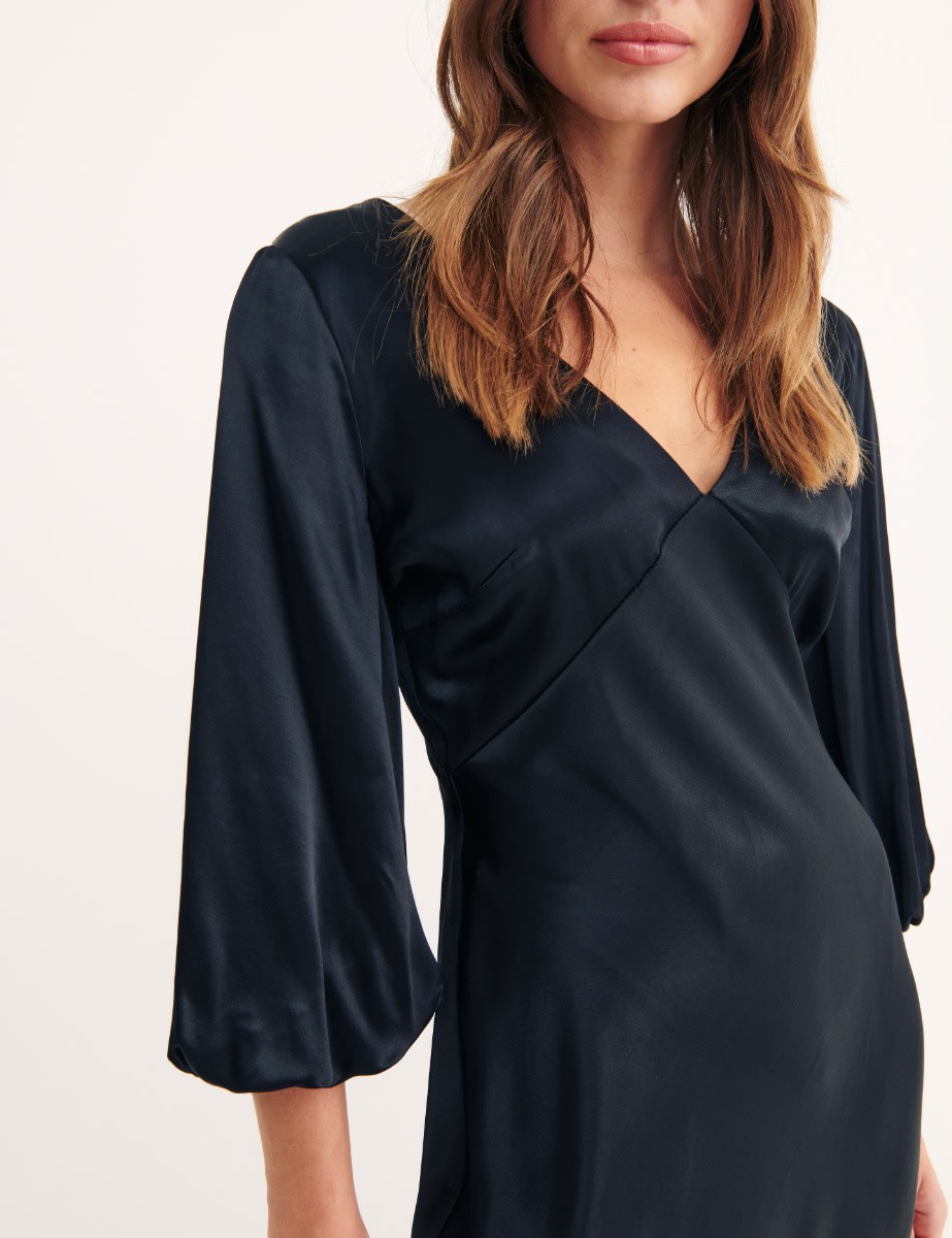 Black Ciara Midi Dress