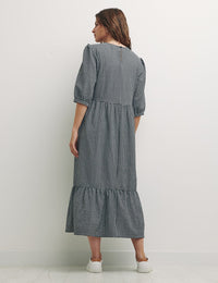 Black & White Check Rachel Midi Dress