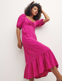 Pink Darcie Midi Dress Plain